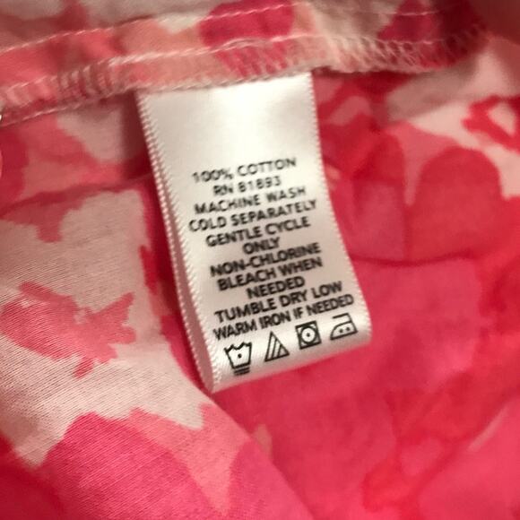 Liz Claiborne New York Pink Floral Round Neck 3/4 Sleeve Top XL - Picture 5 of 8